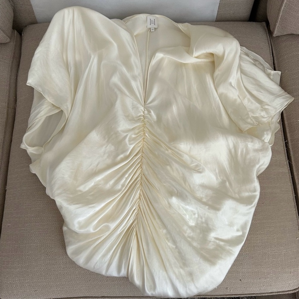 Helsa Demeter Maxi Gown Dress in Silk Lyocell - Ivory - Picture 3 of 6